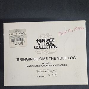 Department 56 - Heritage Village Collection "Bringing Home The Yule Log" #5558-1
